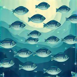 魚の群れのイラスト