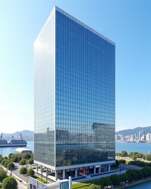 横浜の港を望むオフィスビル
